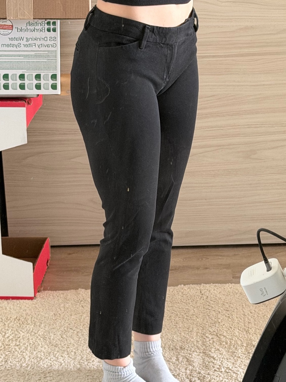 GAP Black Cotton Capris / Ankle Slim Straight Jeans